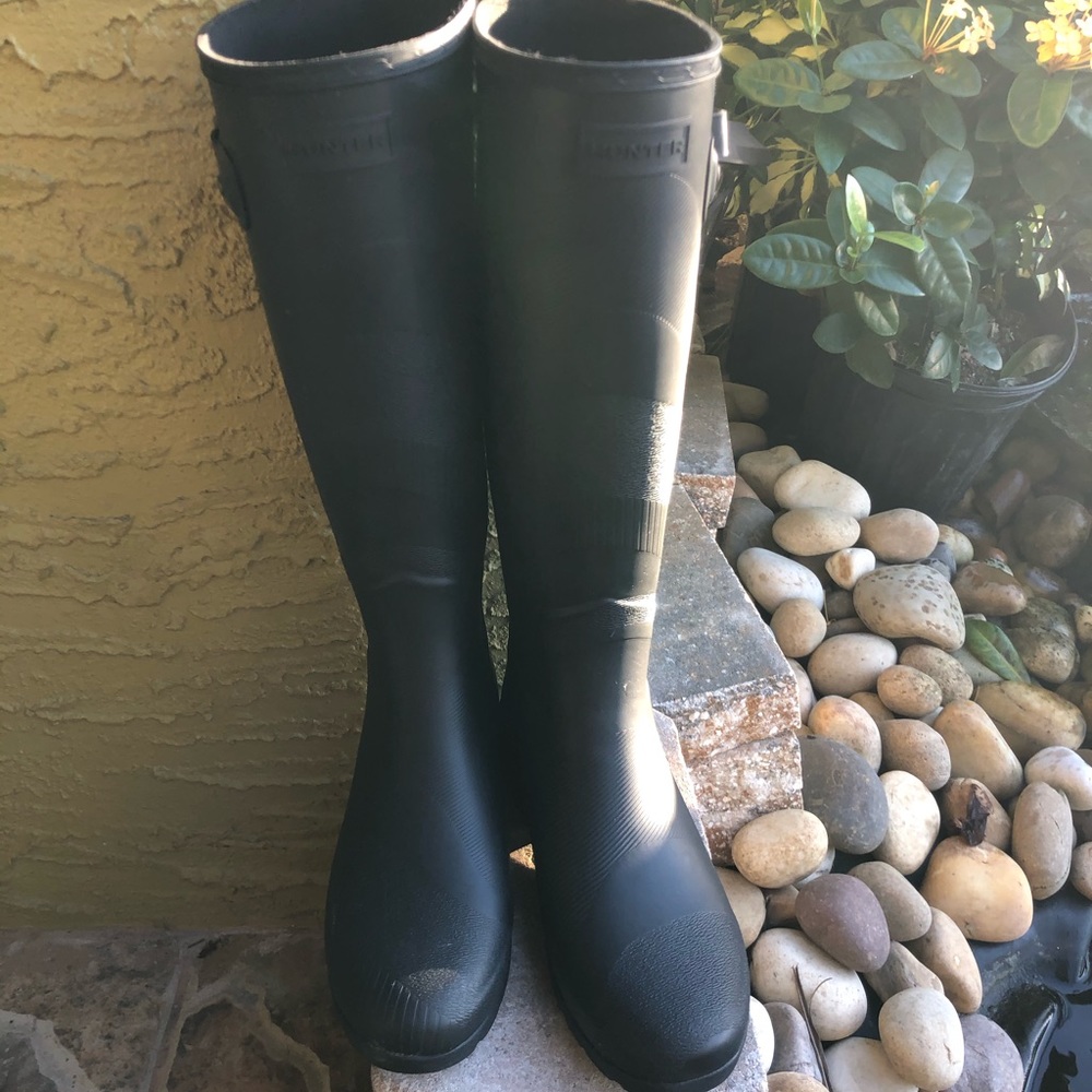 HUNTER Slim Fit Wave Texture Tall Rain Boots